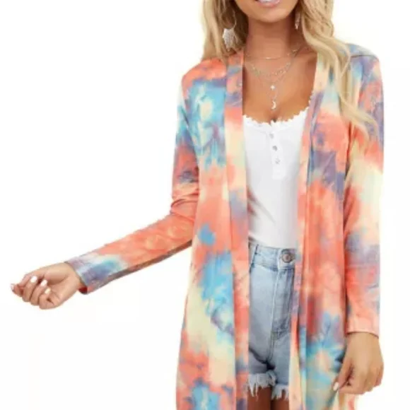🔥New boutique open front tie dye cardigan - Picture 2 of 9